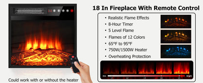 58" Fireplace TV Console Electric Fireplace & Remote