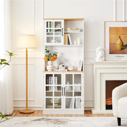 72'' Kitchen Pantry Storage Cabinet with Hutch