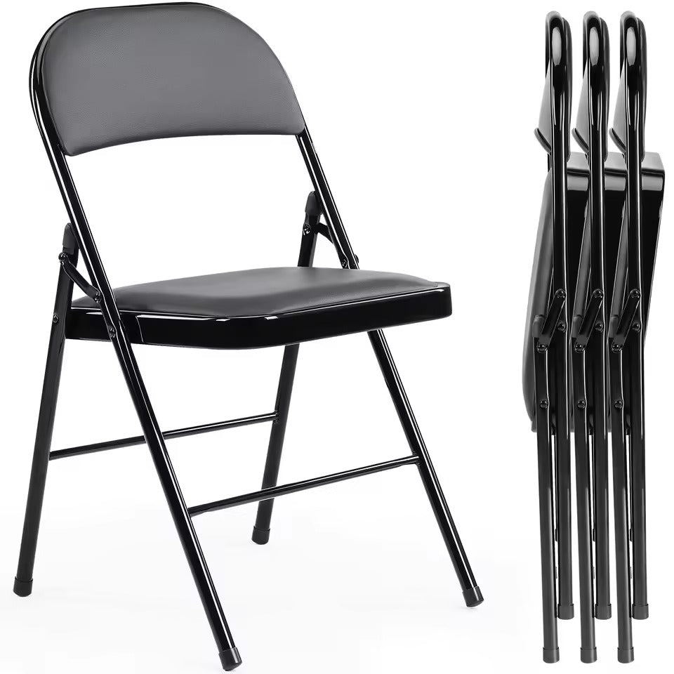 Padded Folding Chairs (Set of 4) Metal Frame Rocking Chairs Multi-Use