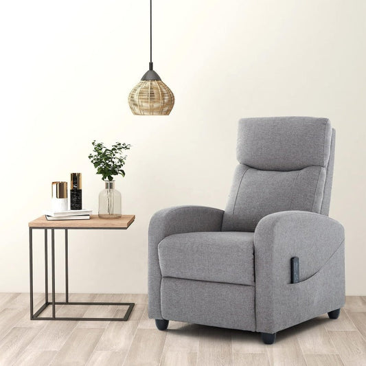 Fabric Recliner with Massage & Lumbar Support Small Space Chair