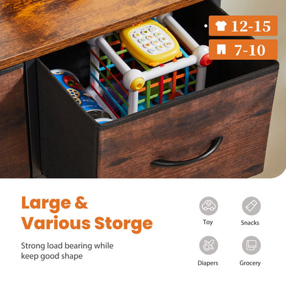 9-Drawer Tall Storage Chest Fabric Dresser