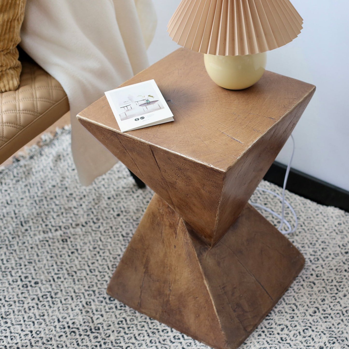 Lightweight Concrete Accent Table for Indoor & Outdoor Use