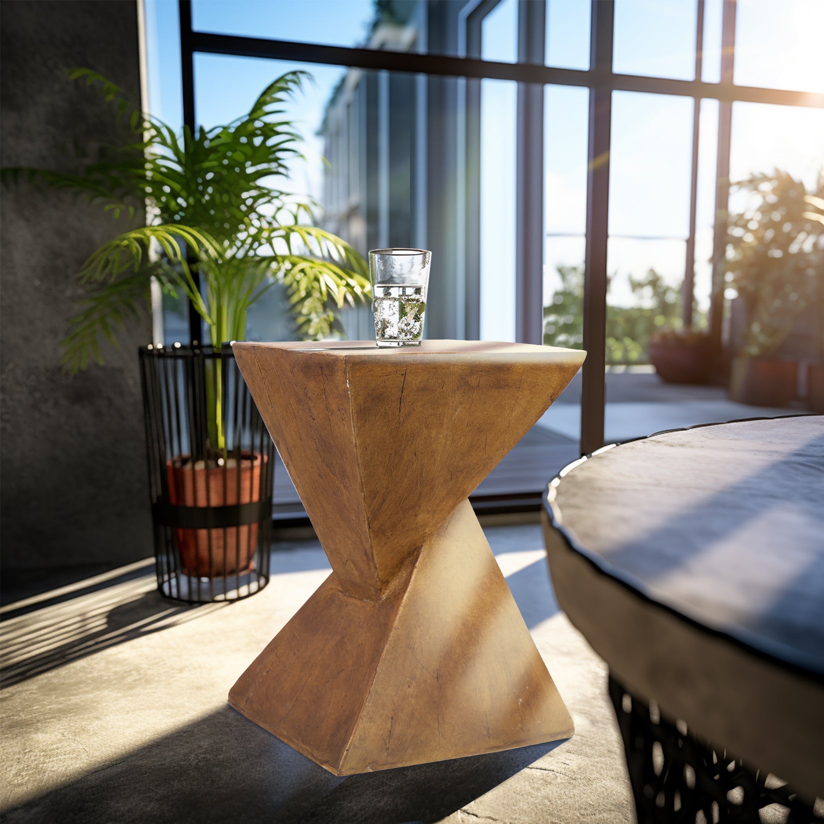 Lightweight Concrete Accent Table for Indoor & Outdoor Use