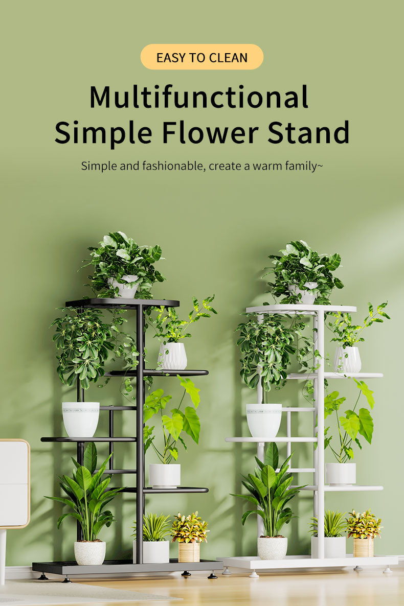 Multi-Tier Iron Plant Shelf Flower Pot Holder Rack for Indoor & Outdoor