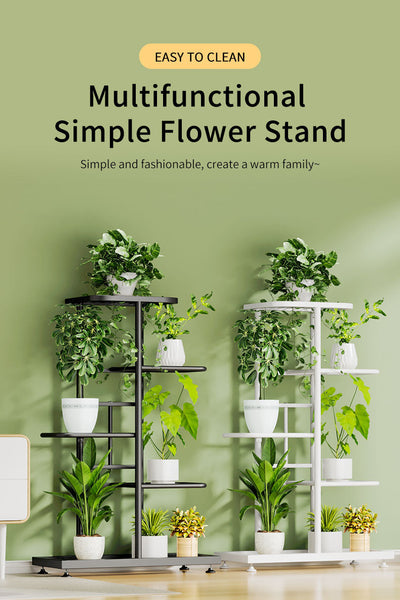 Multi-Tier Iron Plant Shelf Flower Pot Holder Rack for Indoor & Outdoor