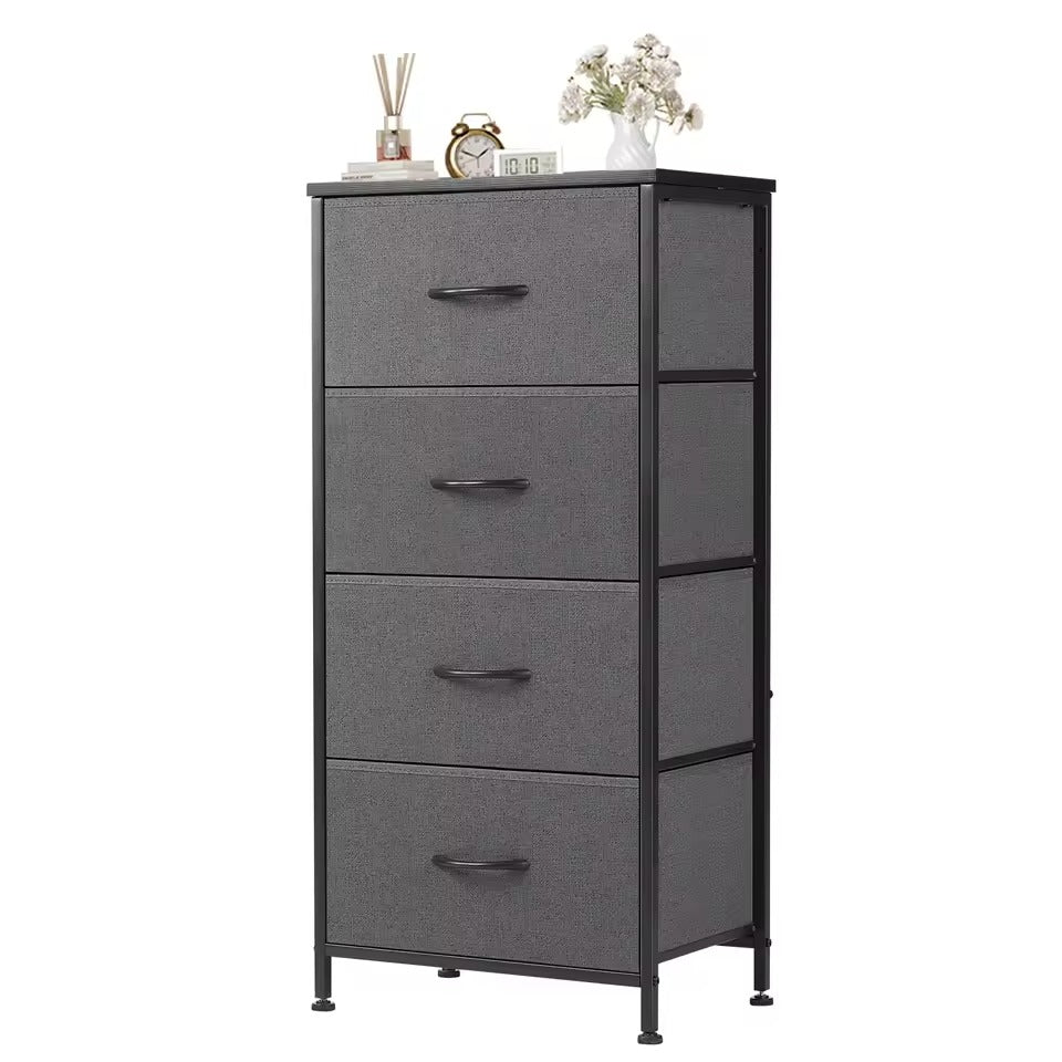 4 Tiers Fabric Drawer Storage Cabinet Clothes & Home Organizer