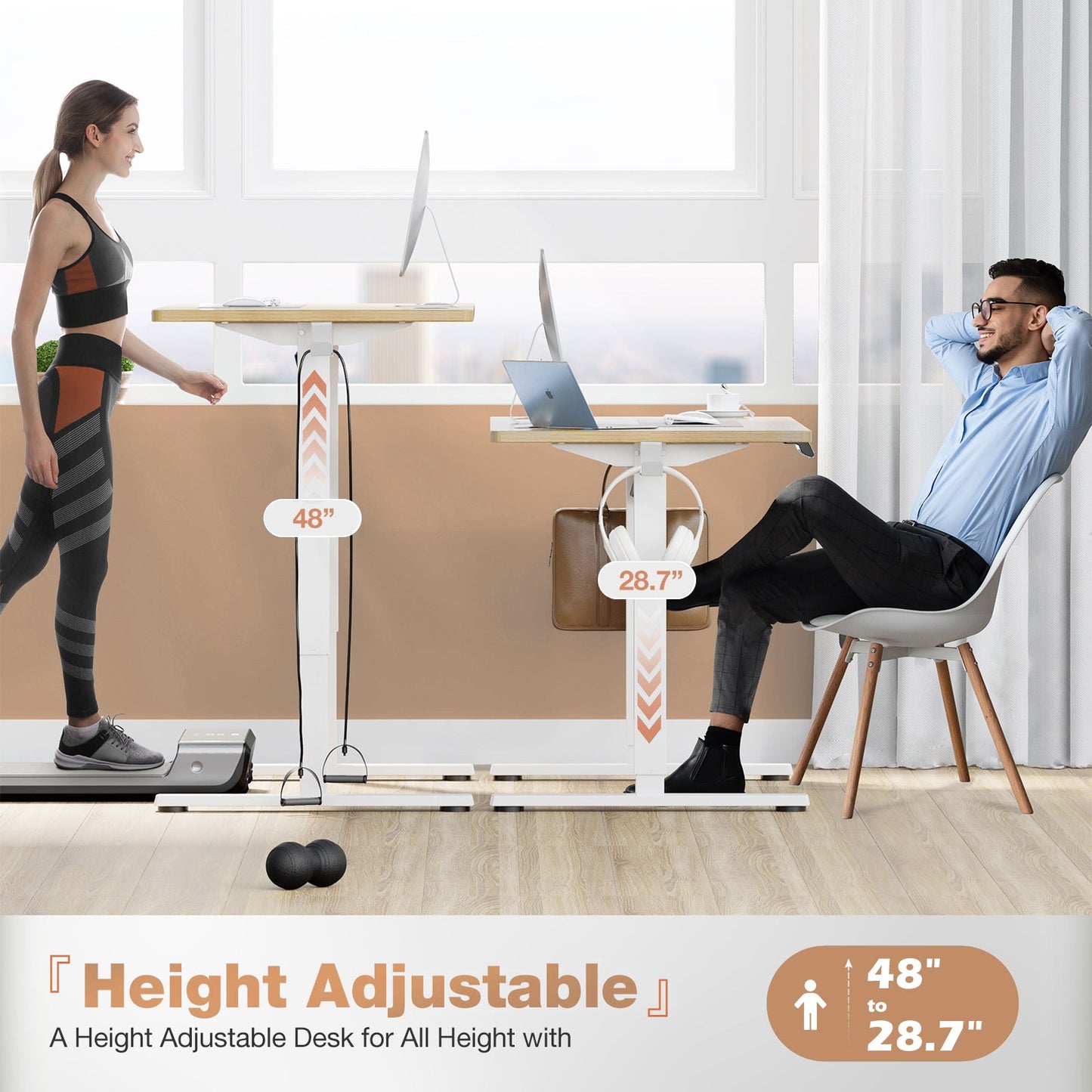 40" Electric Height Adjustable Standing Desk Ergonomic Work Table