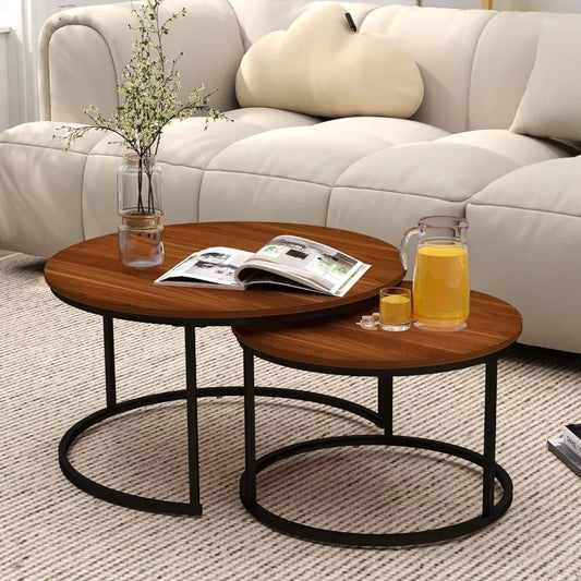 Black Marble Nesting Coffee Tables (Set of 2)