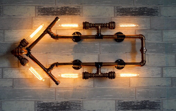 Industrial Arrow Pipe Wall Light - Vintiige