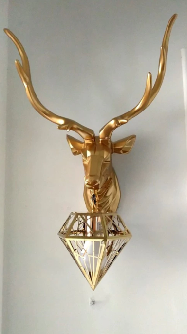 Deer Head Wall Light - Vintiige