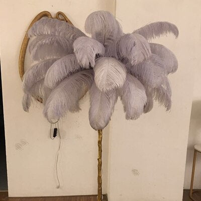 Vintage Ostrich Feather Floor Lamp - Vintiige