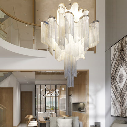 Gatsby Iron Fringe Tiered Chandelier - Vintiige