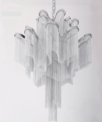 Gatsby Iron Fringe Tiered Chandelier - Vintiige