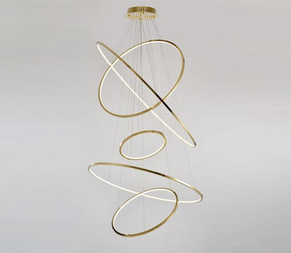 High Ceiling Golden Olympic Hoops Pendant Light - Vintiige