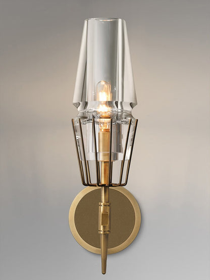 'Shiraz' Retro Glass Copper Wall Lamp