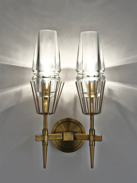 'Shiraz' Retro Glass Copper Wall Lamp