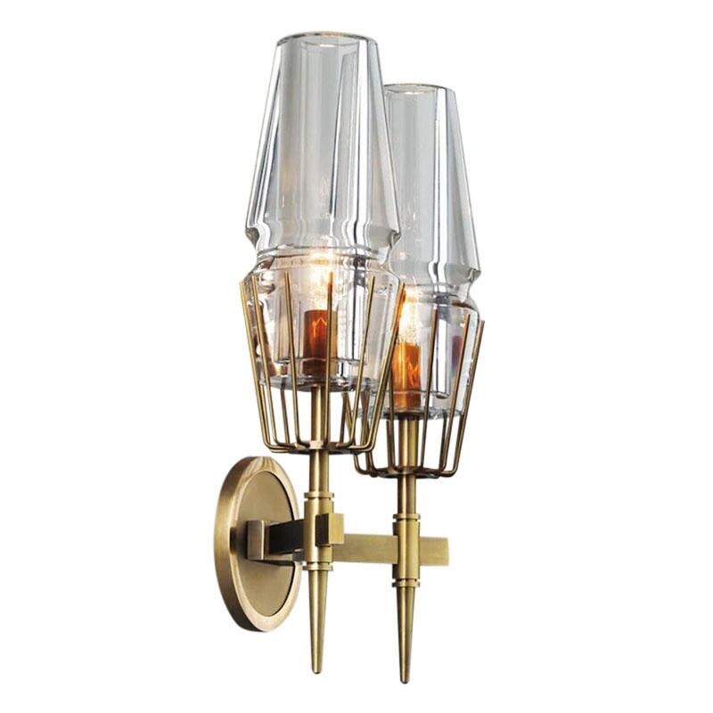 'Shiraz' Retro Glass Copper Wall Lamp