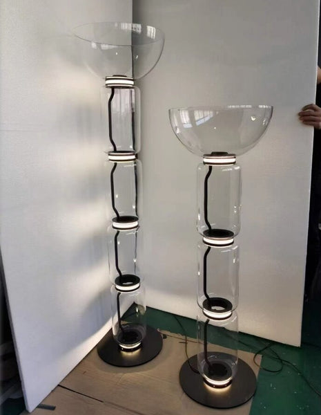 Glass Tubular Reflecting Floor Lamps