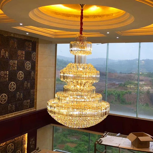 French Crystal Fountain Chandelier