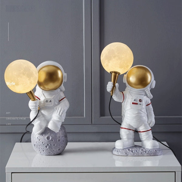 Moon Man Astronaut Bedside Table Lamp - Standing