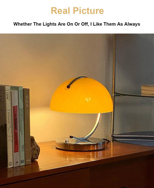 Orange 'Luca' Glass Bedside Table Lamp