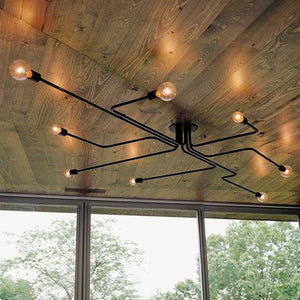 Industrial Nordic Pipe Wrought Ceiling Light - Vintiige