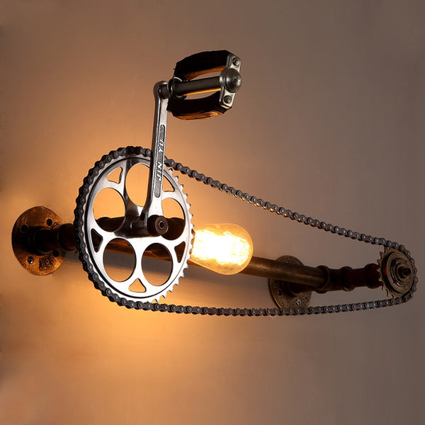 Steampunk Pedal & Gear Wall Light - Vintiige