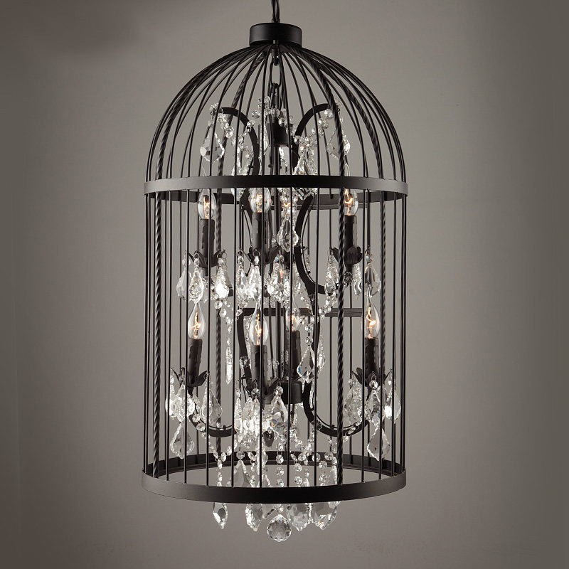 Vintage Bird Cage Pendant Light With