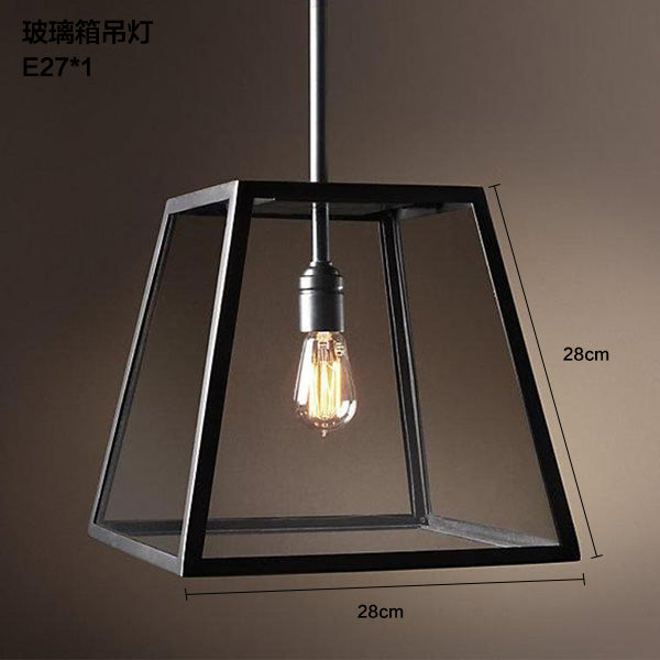 Industrial Trapezoid Prism Frame Lampshade - Vintiige