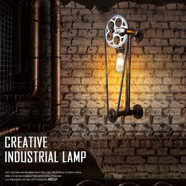 Steampunk Pedal & Gear Wall Light - Vintiige