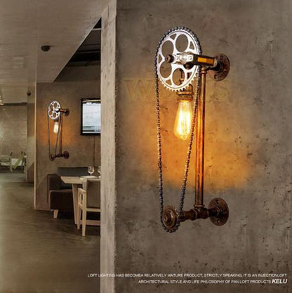 Steampunk Pedal & Gear Wall Light - Vintiige