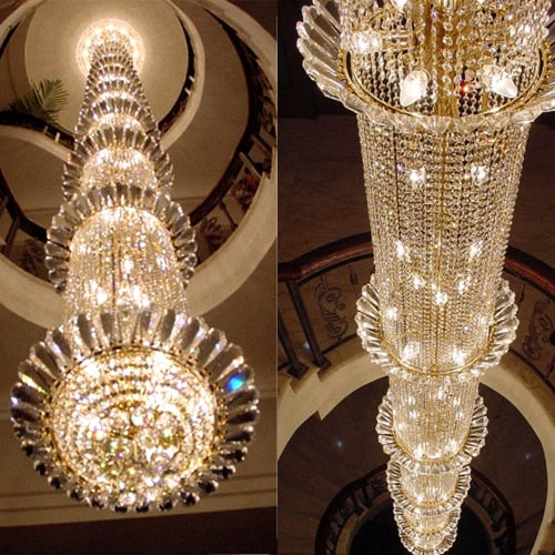 Crystal Ballroom Cylinder Stairwell Chandelier - Vintiige