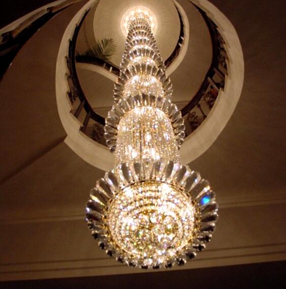 Crystal Ballroom Cylinder Stairwell Chandelier - Vintiige
