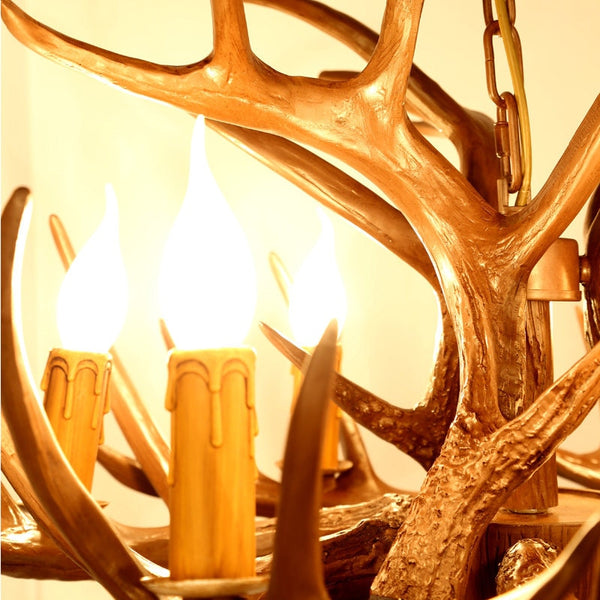 Rustic Antler Design Candle Chandelier - Vintiige
