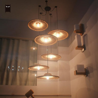 Bamboo Wicker Rattan Pendant Light - Vintiige