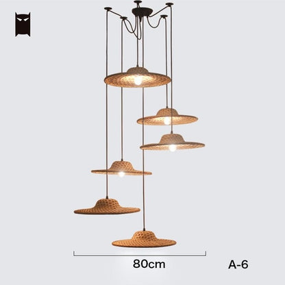 Bamboo Wicker Rattan Pendant Light - Vintiige