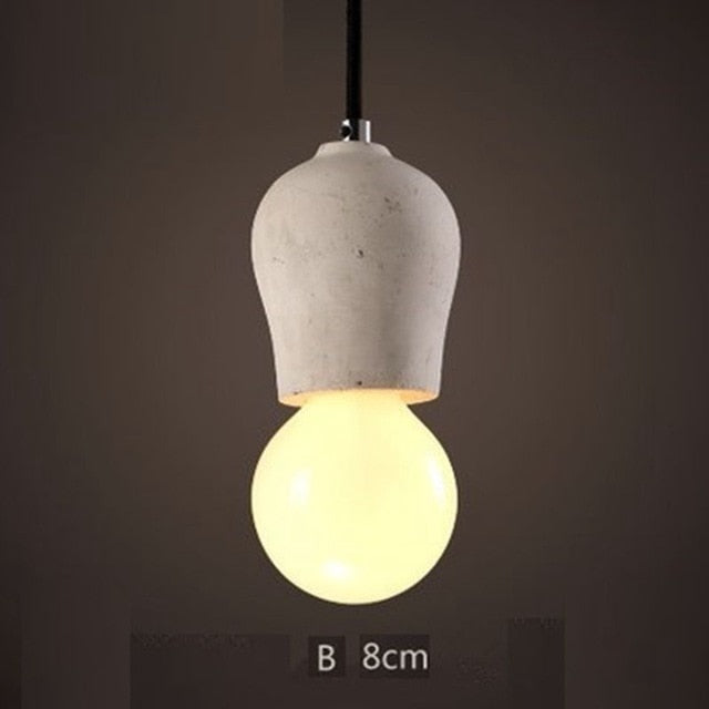 Concrete Hanging Ceiling Lamp Fixture - Vintiige