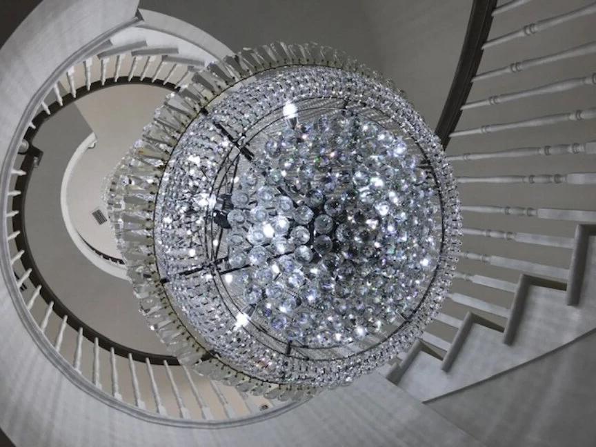 Crystal Ballroom Cylinder Stairwell Chandelier - Vintiige